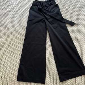 Gianni Bini Black Wide Leg High Rise Paperbag Pants Size 0